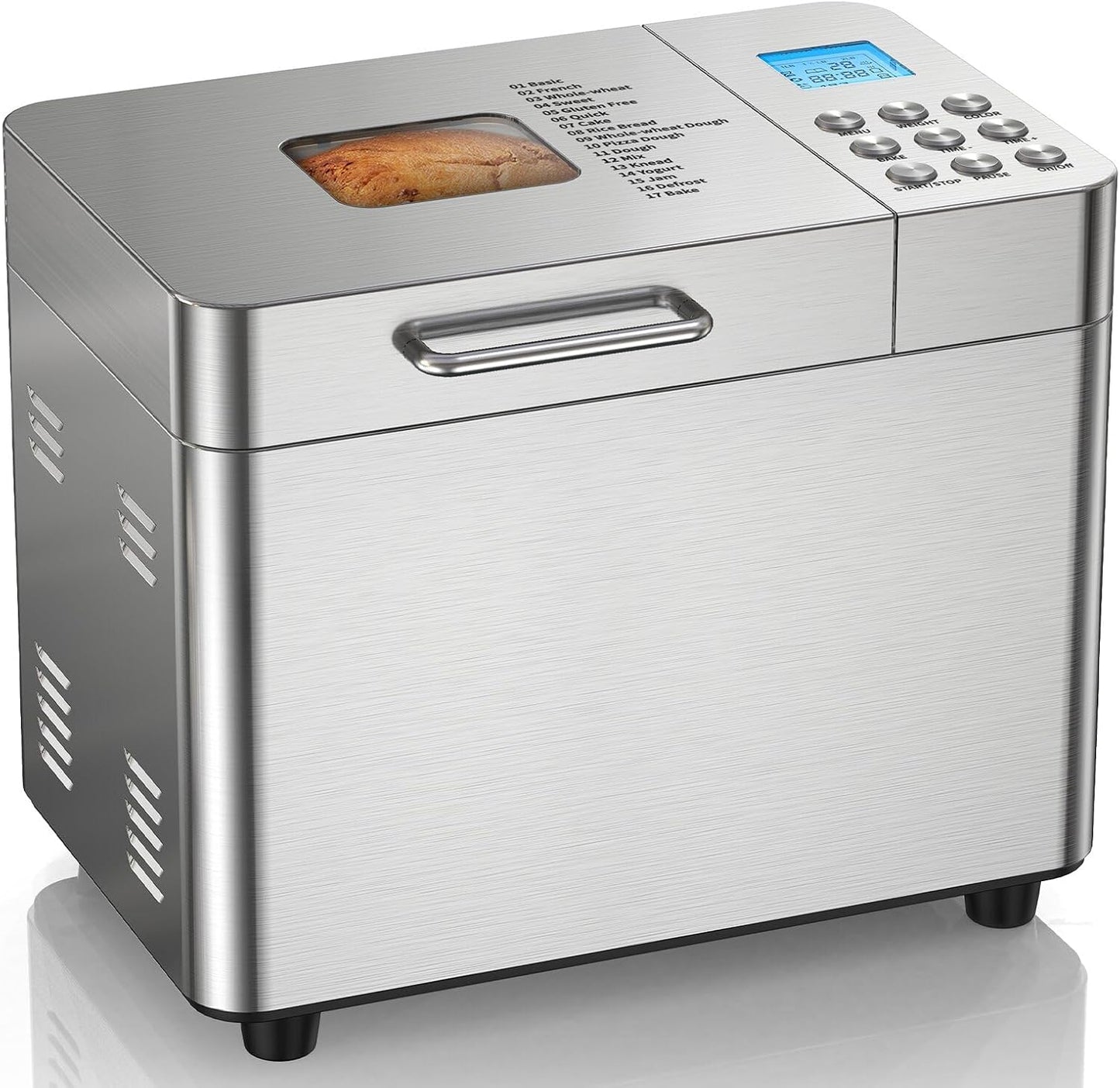 2LB Bread Maker Machine, 17 in 1 Automatic Stainless Steel Bread Machine